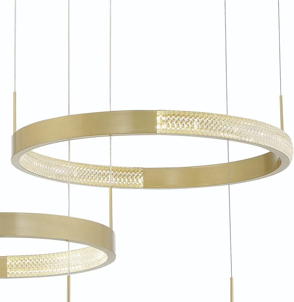 Gold Candle Style Three Light Metal LED Dimmable Chandelier