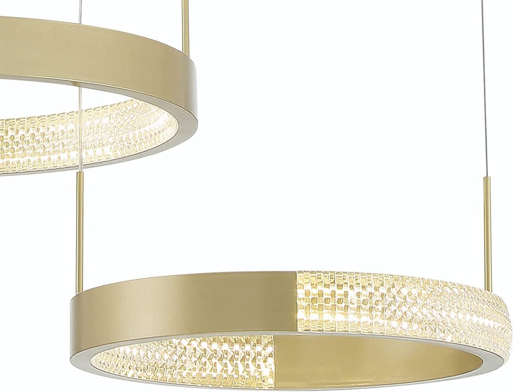 Gold Candle Style Three Light Metal LED Dimmable Chandelier