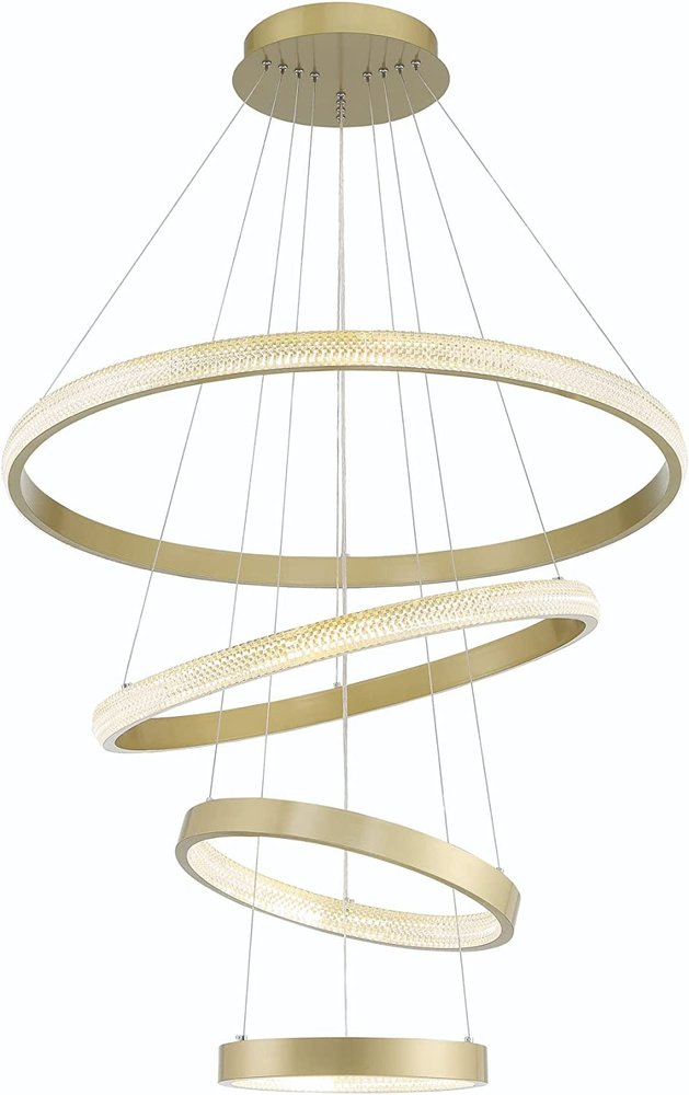 Gold Candle Style Four Light Metal LED Dimmable Chandelier