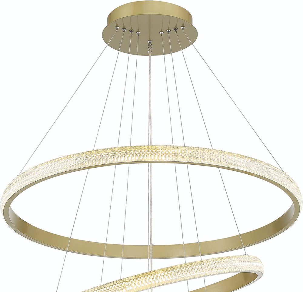 Gold Candle Style Four Light Metal LED Dimmable Chandelier