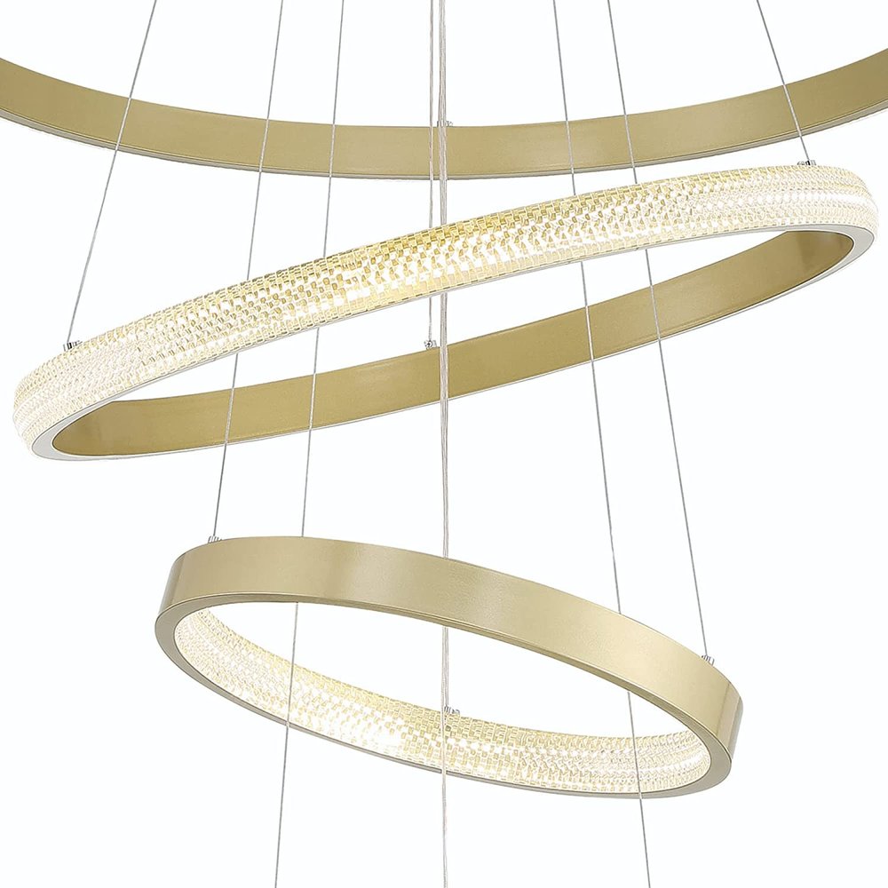 Gold Candle Style Four Light Metal LED Dimmable Chandelier