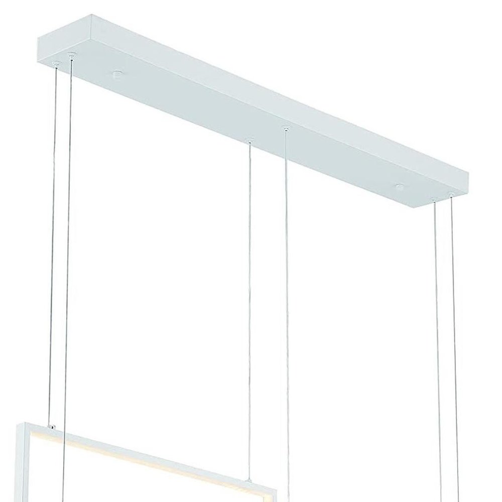 White Candle Style Three Light Metal LED Dimmable Chandelier on a white background