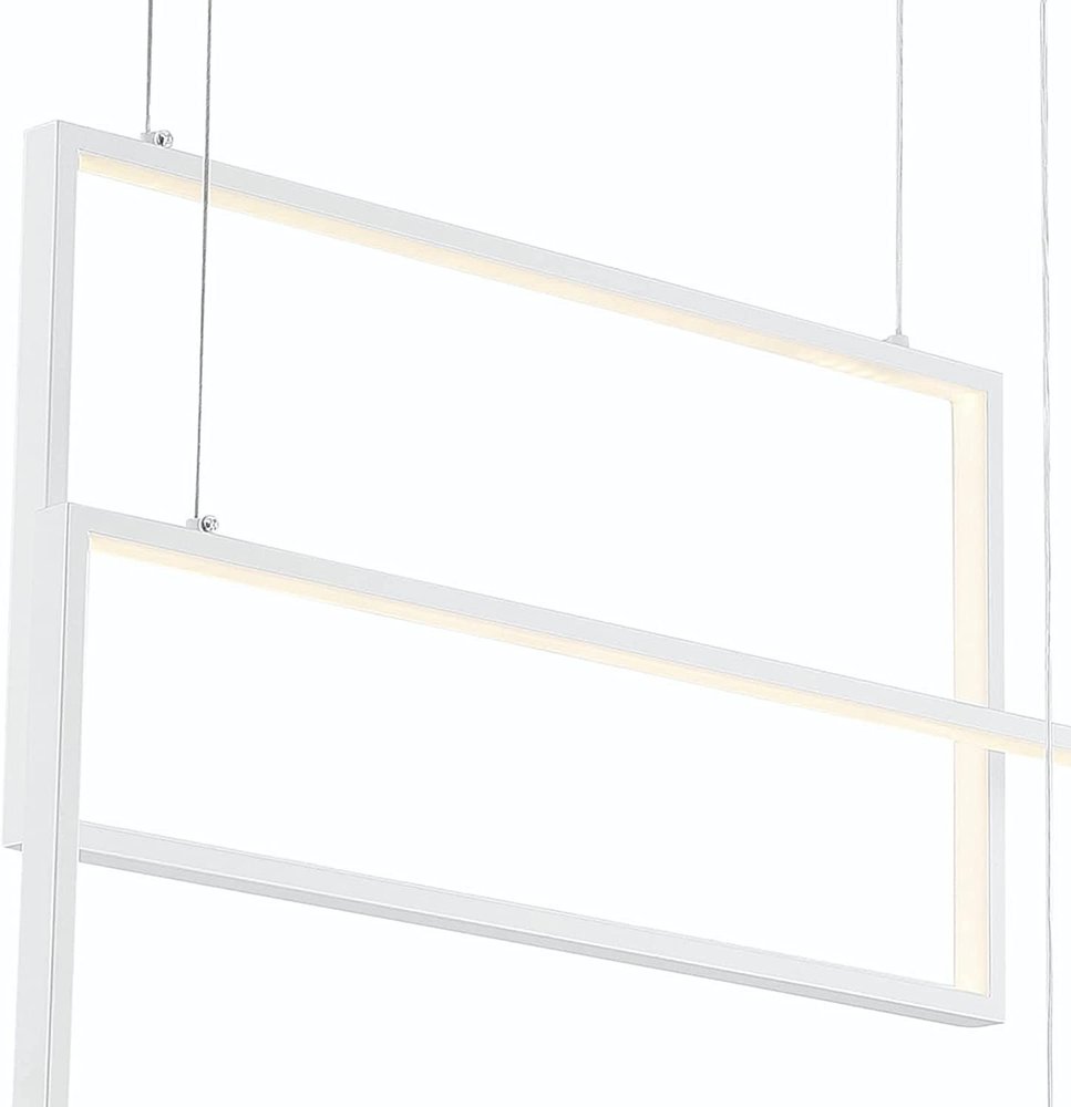 White Candle Style Three Light Metal LED Dimmable Chandelier on a white background