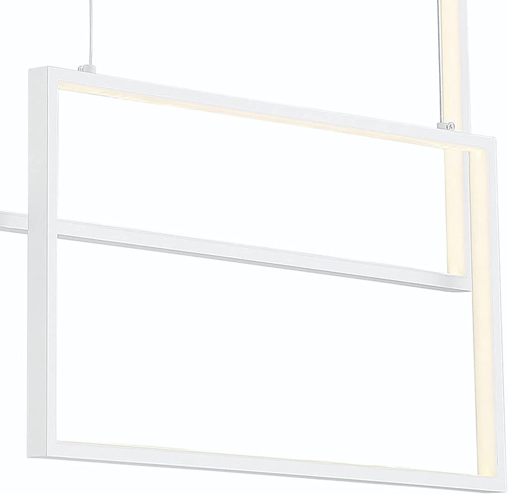 White Candle Style Three Light Metal LED Dimmable Chandelier on a white background