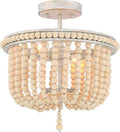 Gold And White Unique Statement Two Light Metal Dimmable Flush Chandelier