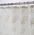 72" Ivory And Beige Embroidered Floral Shower Curtain on a white background