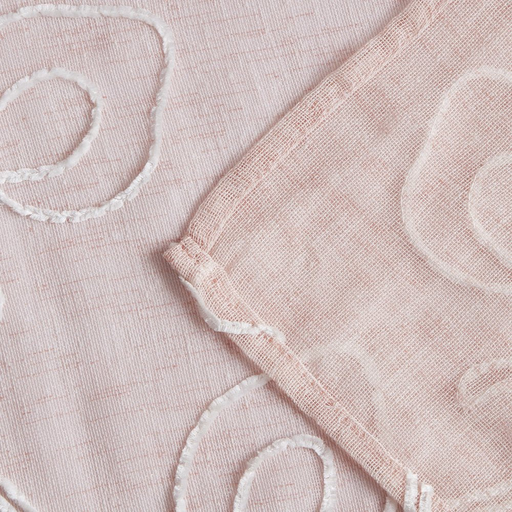 72" Blush And Ivory Embroidered Floral Shower Curtain