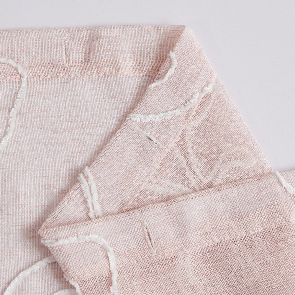 72" Blush And Ivory Embroidered Floral Shower Curtain
