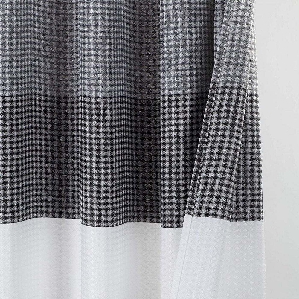 72" White And Black Striped Shower Curtain