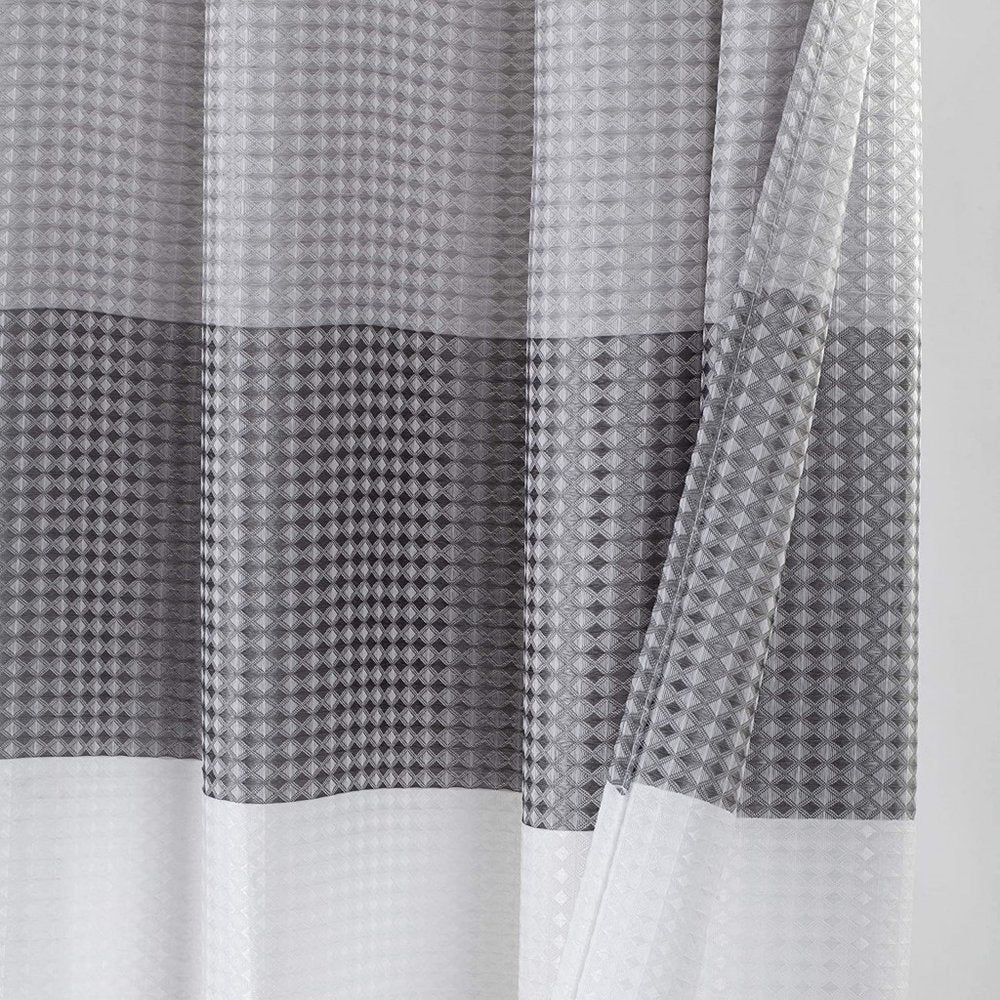 72" White And Gray Striped Shower Curtain