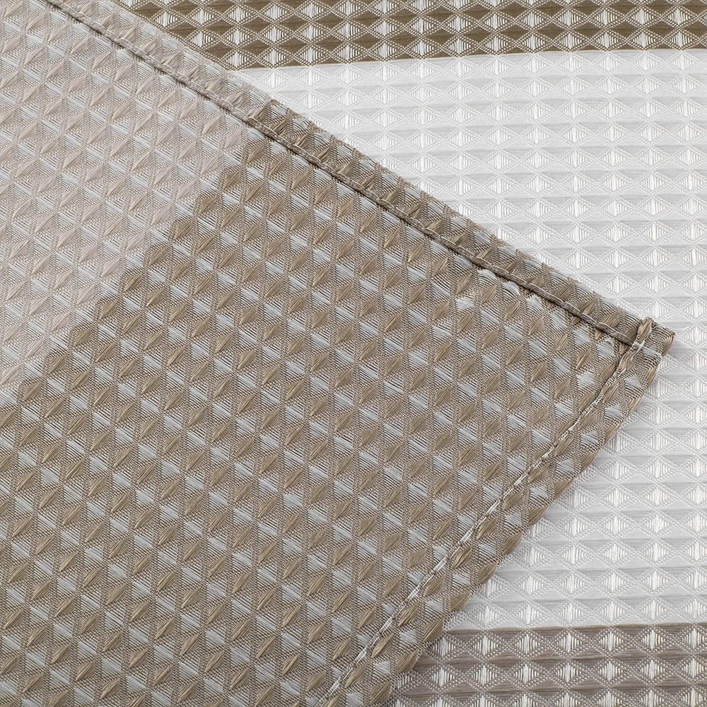 72" White And Taupe Striped Shower Curtain close-up detail