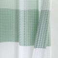 72" White And Green Striped Shower Curtain on a white background