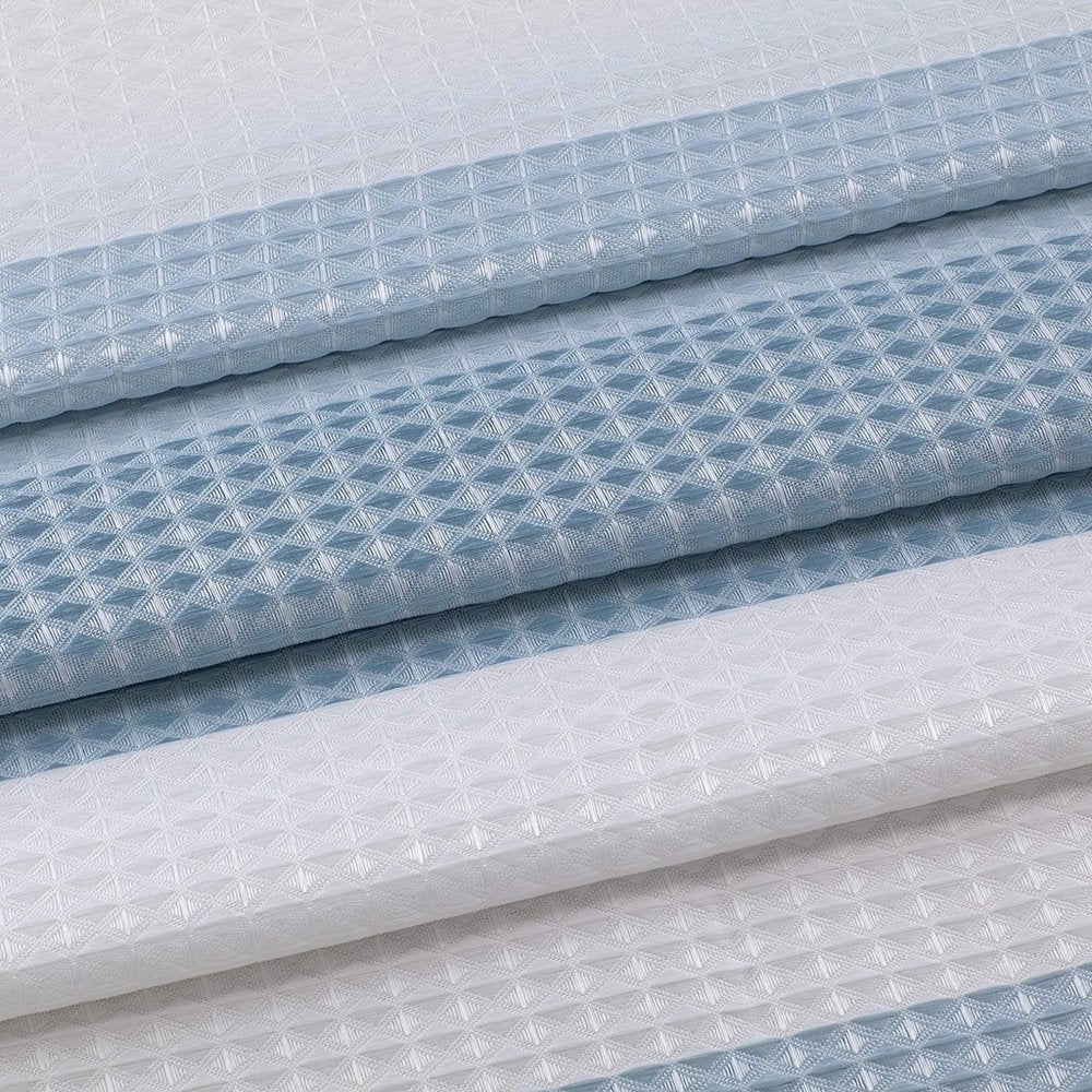 72" White And Blue Striped Shower Curtain