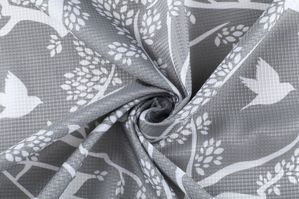 72" Gray And White Bird Shower Curtain