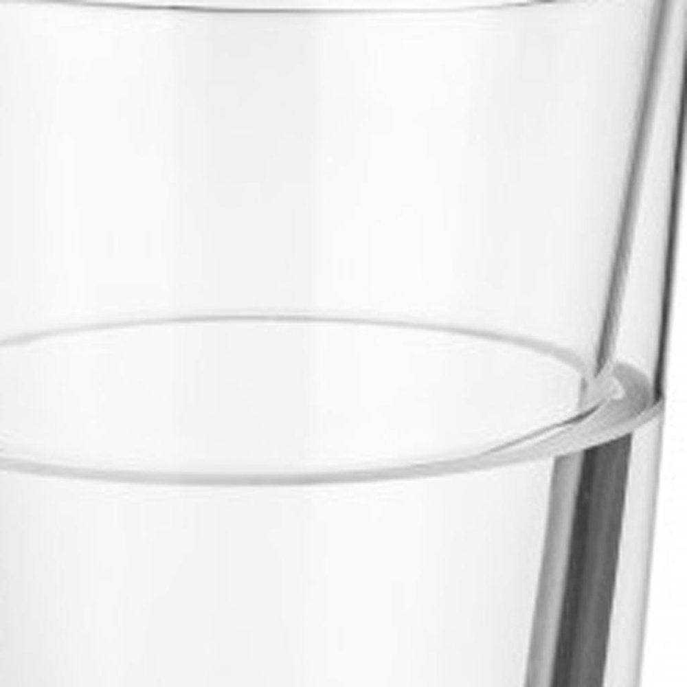 Set of Two Clear Crystal Glass Narrowing Shape Stemless Pint Glass on a white background