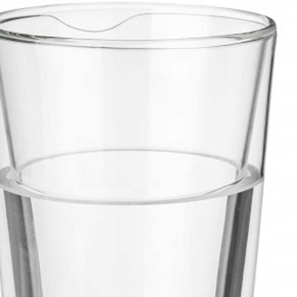 Set of Two Clear Crystal Glass Narrowing Shape Stemless Pint Glass on a white background