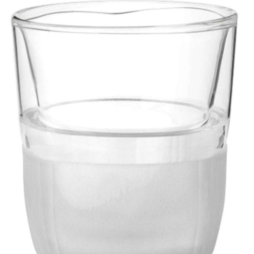 Set of Two Clear Crystal Glass Straight Shape Stemless Whiskey Glass
