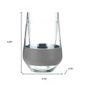 Set of Two Clear And Gray Plastic Convex Curve Shape Stemless All Purpose Wine Glass on a white background