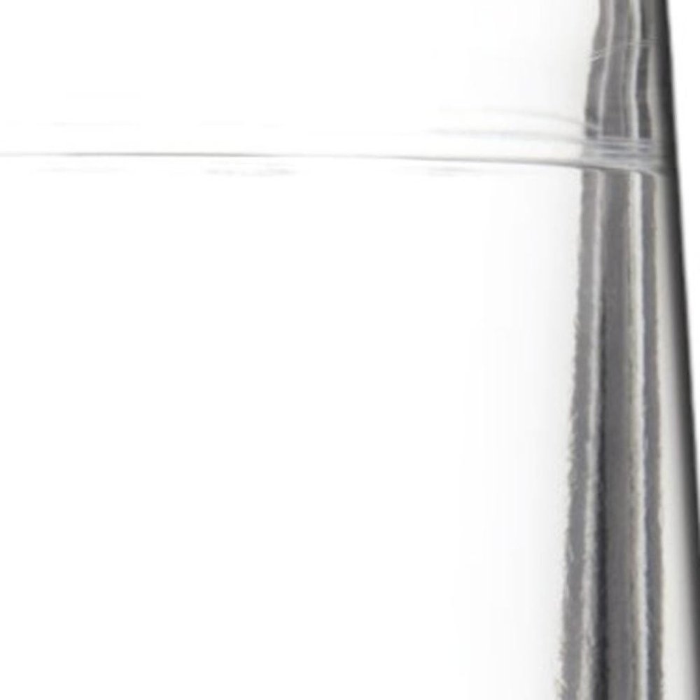 Set of Two Clear And White Plastic Angular Shape Stemless White Wine Glass on a white background