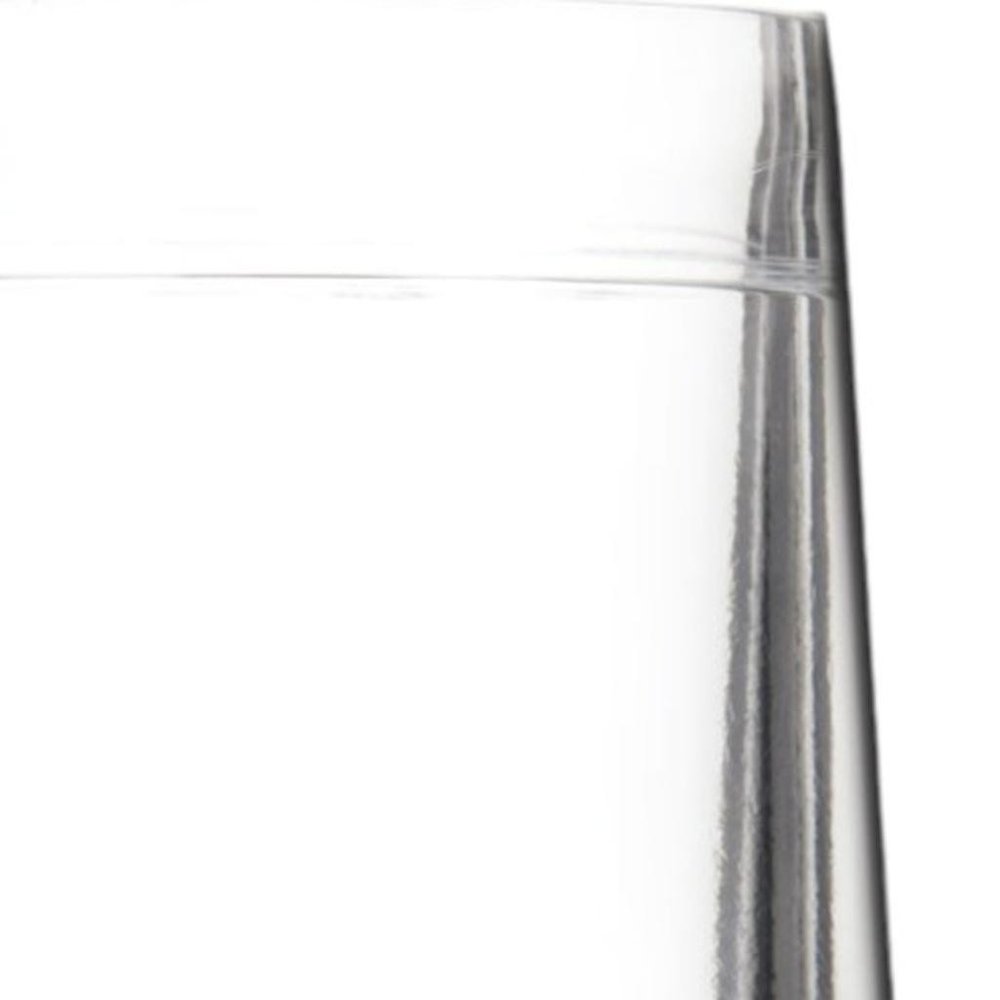 Set of Two Clear And White Plastic Angular Shape Stemless White Wine Glass on a white background
