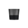 Set of Two Black Tritan Plastic Straight Shape Stemless Whiskey Glass on a white background
