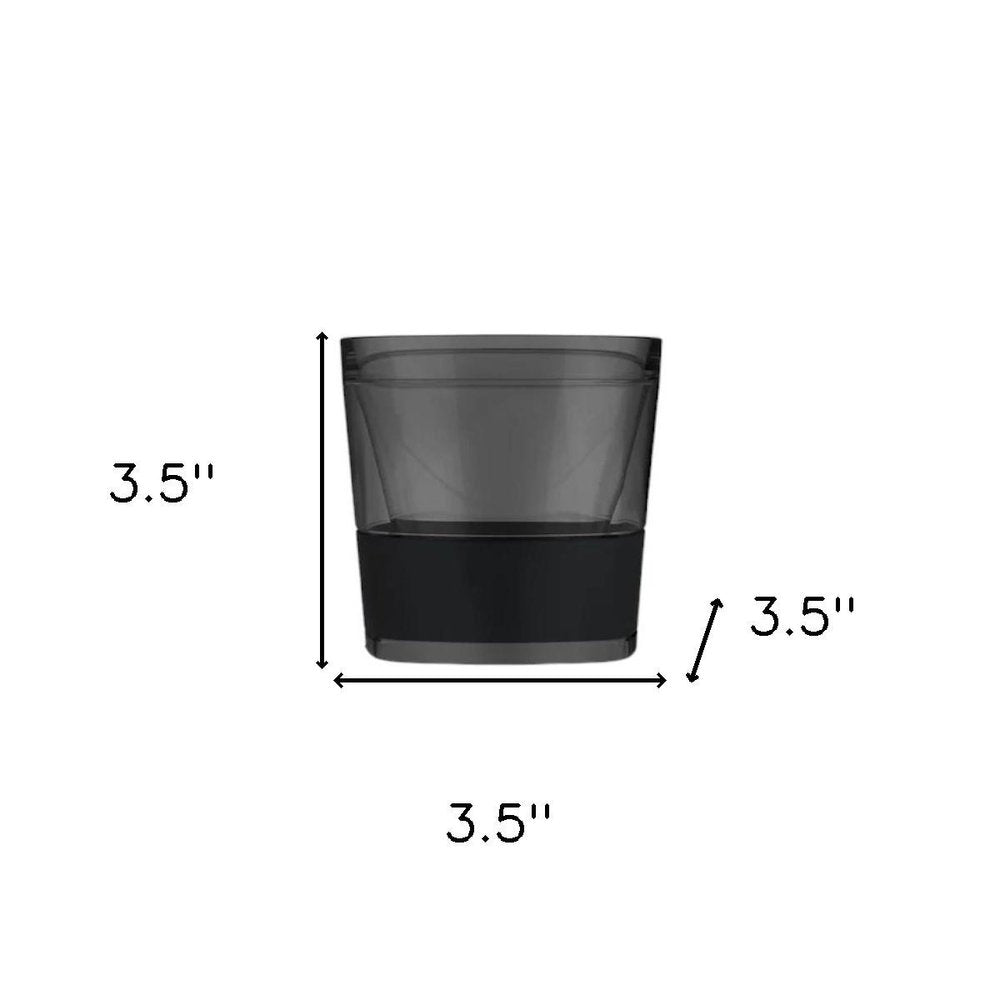 Set of Two Black Tritan Plastic Straight Shape Stemless Whiskey Glass on a white background