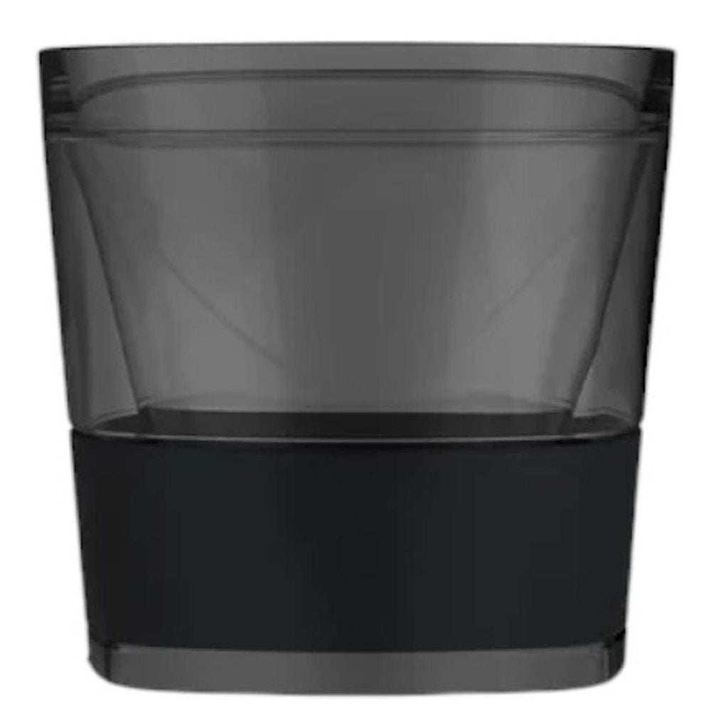 Set of Two Black Tritan Plastic Straight Shape Stemless Whiskey Glass on a white background