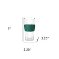 Set of Two Clear And Green Tritan Plastic Unique Shape Stemless Pint Glass on a white background