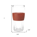 Set of Two Clear And Natural Tritan Plastic Unique Shape Stemless Pint Glass on a white background