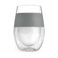 Set of Two Clear And Gray Tritan Plastic Convex Curve Shape Stemless All Purpose Wine Glass on a white background