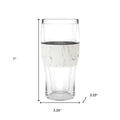 Set of Two Clear And White Tritan Plastic Unique Shape Stemless Pint Glass on a white background