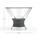 Set of Two Clear And Gray Tritan Plastic Conical Shape Stemless Martini Glass on a white background