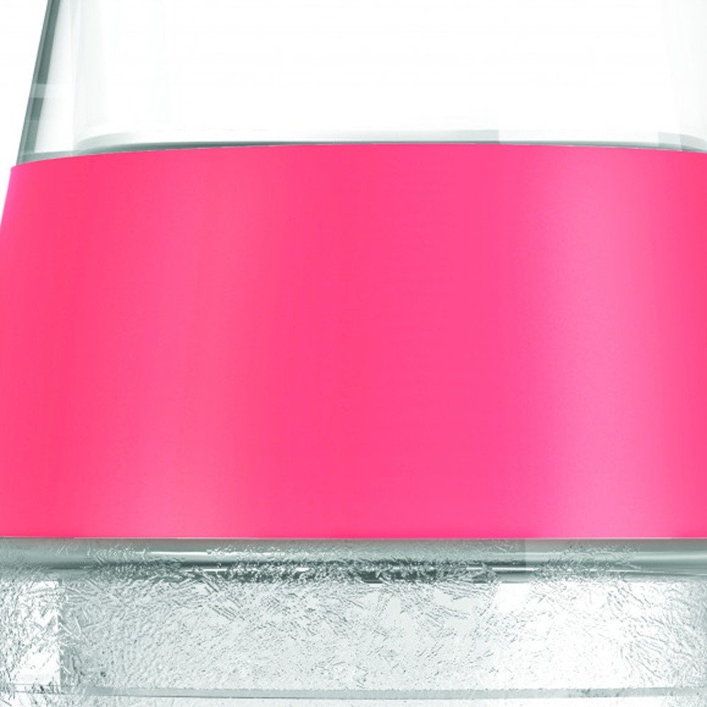 Set of Two Clear And Coral Tritan Plastic Convex Curve Shape Stemless All Purpose Wine Glass on a white background