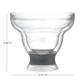 Set of Two Clear And Gray Tritan Plastic Unique Shape Stemless Margarita Glass on a white background