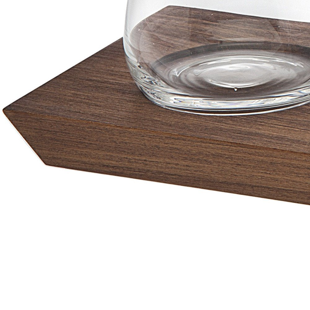 Set of Two Clear Crystal Straight Shape Stemless Whiskey Glass