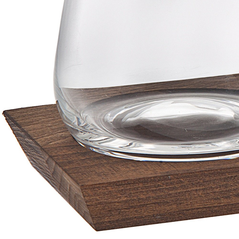 Set of Two Clear Crystal Balloon Bowl Stemless Decanter on a white background