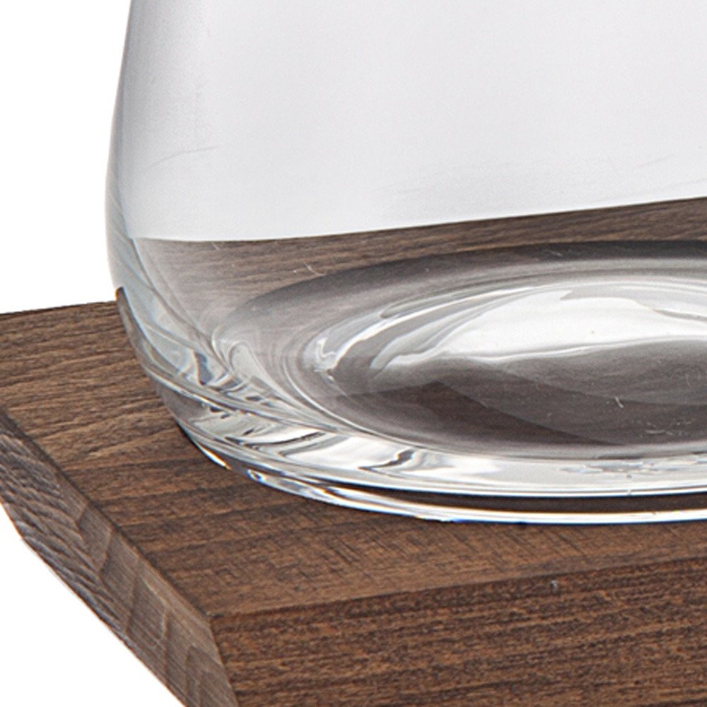 Set of Two Clear Crystal Balloon Bowl Stemless Decanter