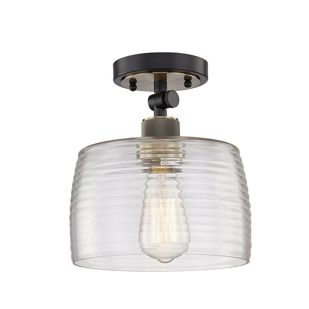Gray Shaded Metal Dimmable Flush Chandelier With Clear Shades