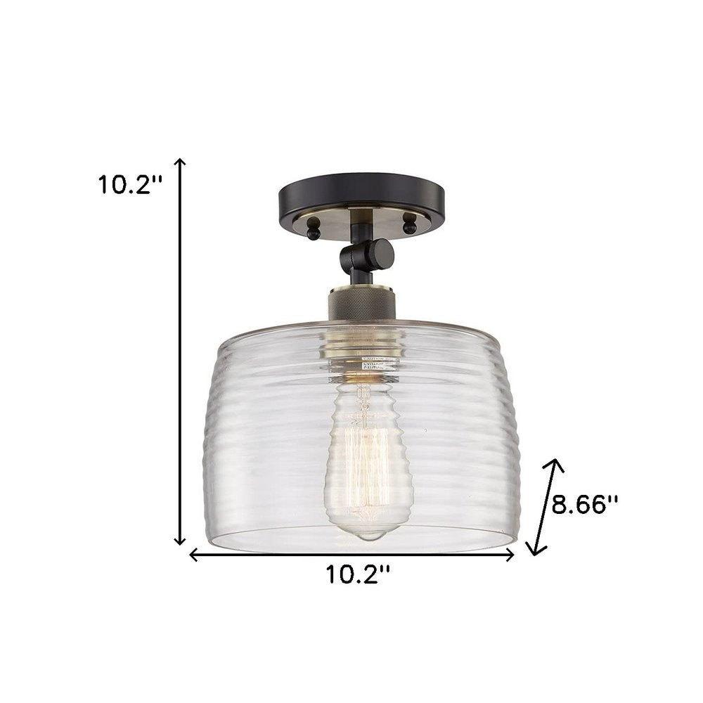 Gray Shaded Metal Dimmable Flush Chandelier With Clear Shades