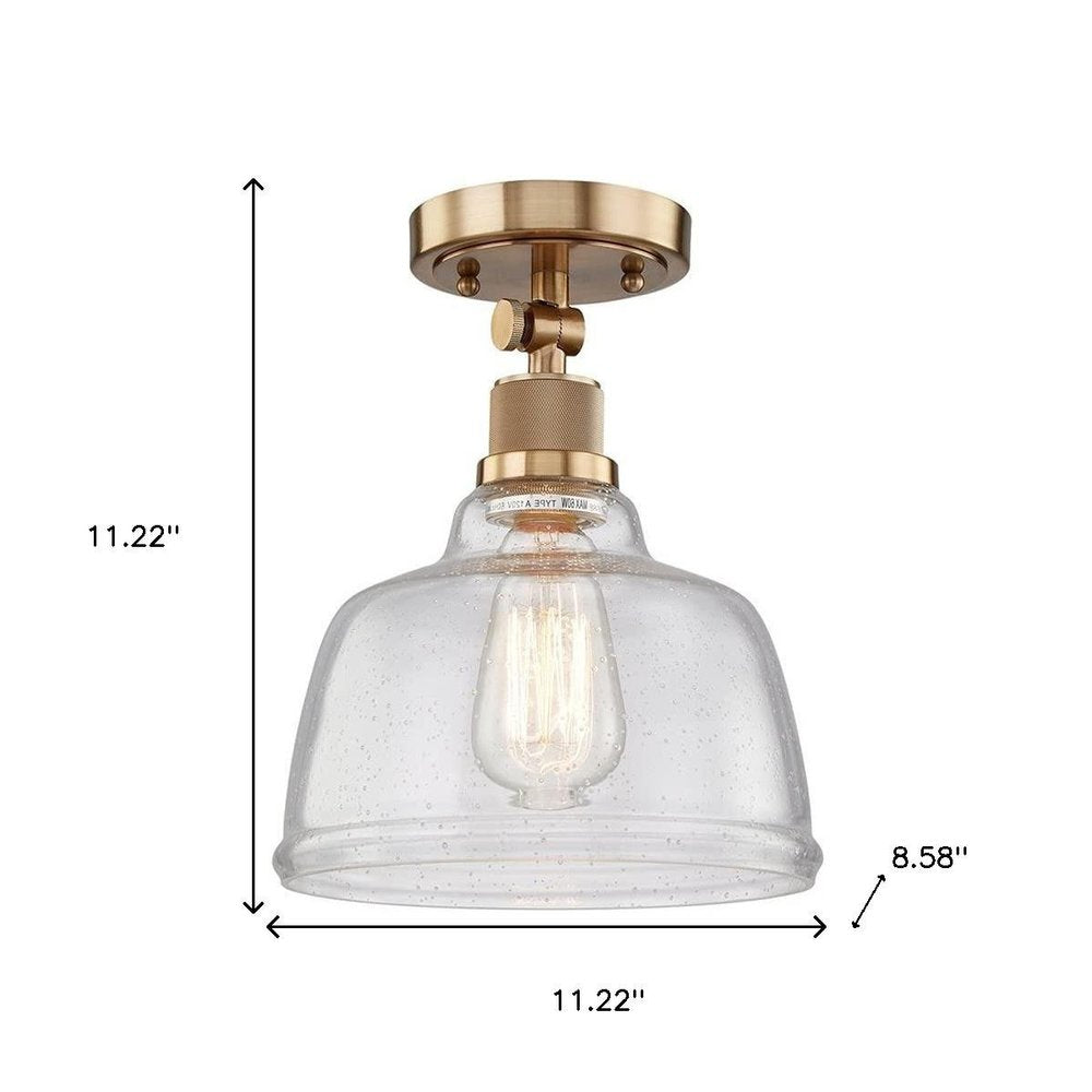 Gold Shaded Metal Dimmable Flush Chandelier With Clear Shades