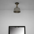 Gray Shaded Metal Dimmable Flush Chandelier With Gold Shades