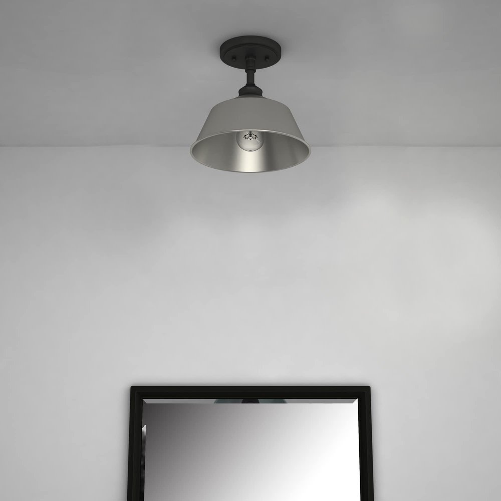 Gray Kitchen Island Metal Dimmable Flush Chandelier With Gray Shades