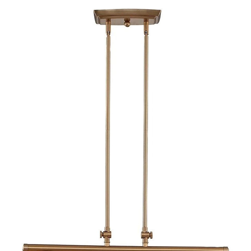 Gold Kitchen Island Two Light Metal Dimmable Chandelier With Gold Shades