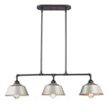 Gray Kitchen Island Three Light Metal Dimmable Chandelier With Gray Shades