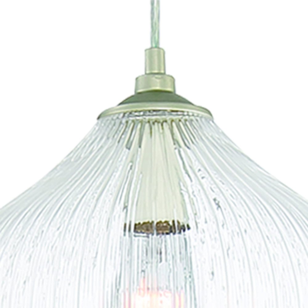 Silver Kitchen Island Metal Dimmable Chandelier With Clear Shades