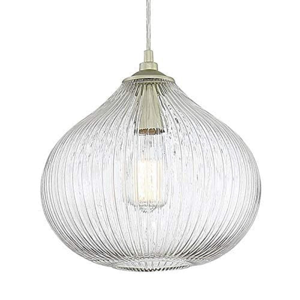 Silver Kitchen Island Metal Dimmable Chandelier With Clear Shades on a white background