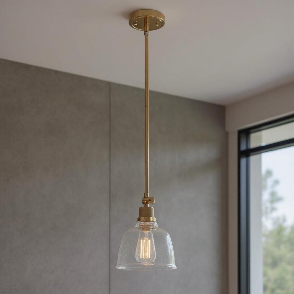 Gold Kitchen Island Metal Dimmable Chandelier With Clear Shades