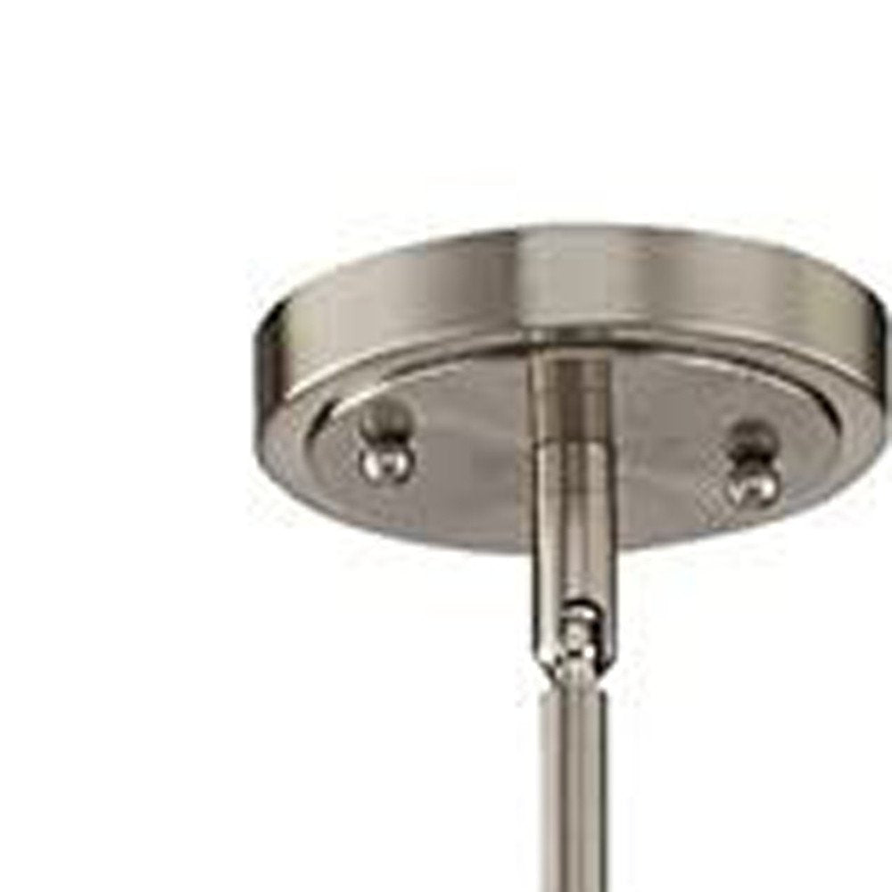 Nickel Kitchen Island Metal Dimmable Chandelier With Clear Shades