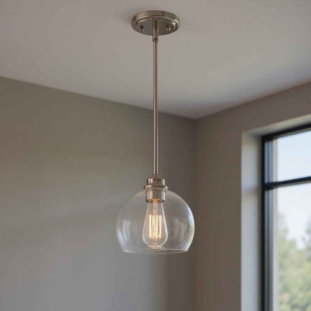 Nickel Kitchen Island Metal Dimmable Chandelier With Clear Shades