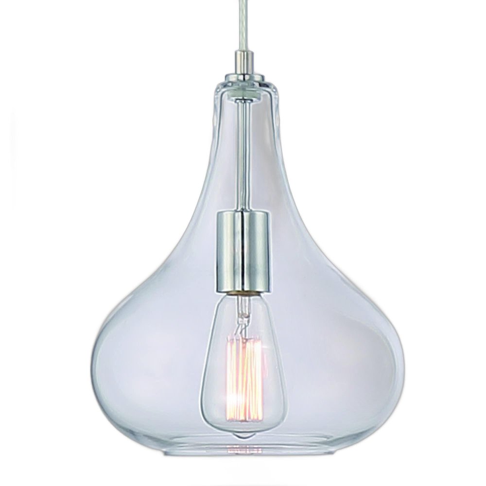Silver Candle Style Metal Dimmable Chandelier With Clear Shades